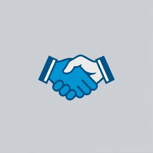 Logo da Domine Entrevistas: Um aperto de mão estilizado em tons de azul e cinza, simbolizando parceria e sucesso
